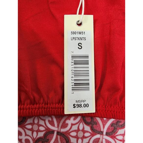 NEW Max Studio Patterned Halter Dress Size S Red Viney Dial Print Shelf Bra - Picture 6 of 12